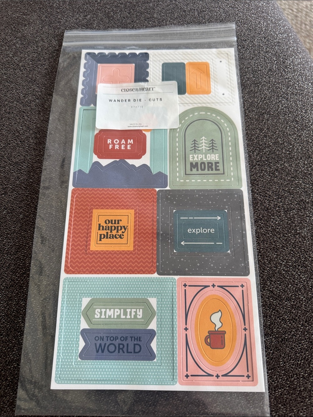 Close to My Heart Wander Die-Cut Sticker Set — Multicolor Travel Labels
